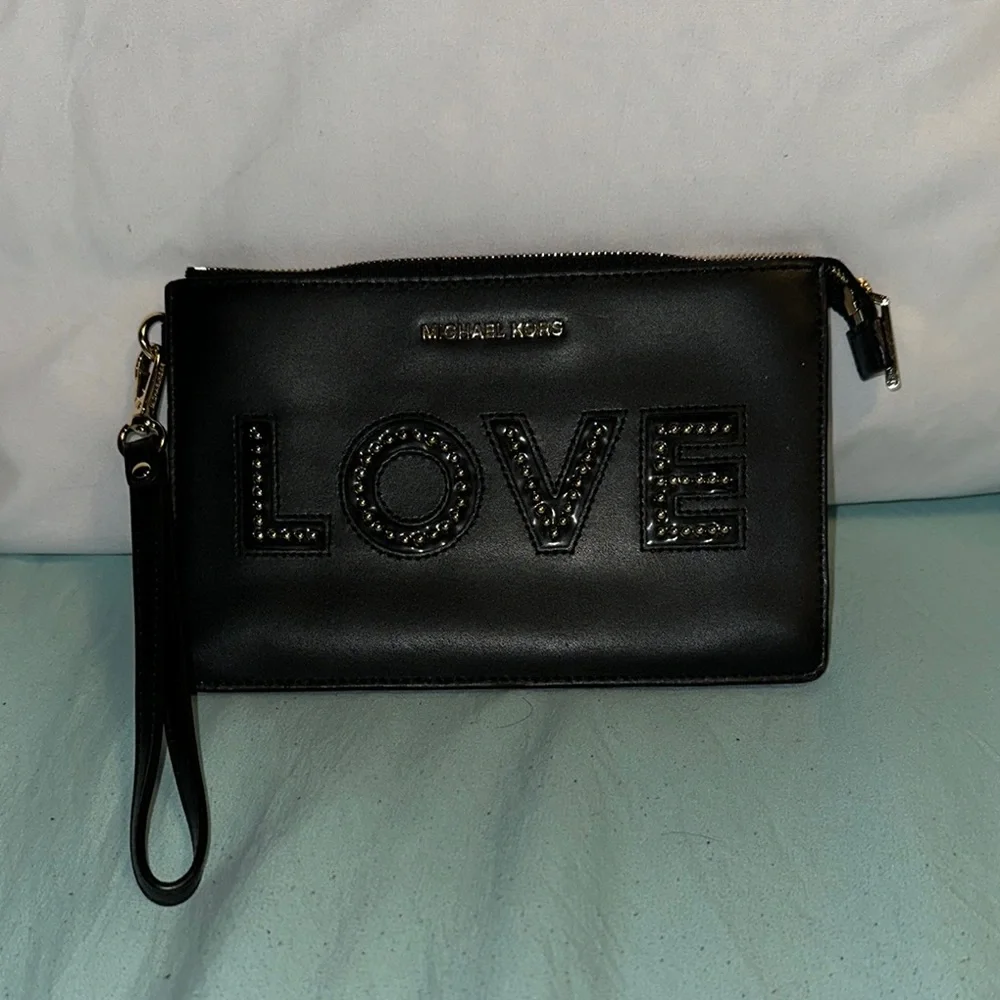 Michael Kors Black 'LOVE' Wristlet